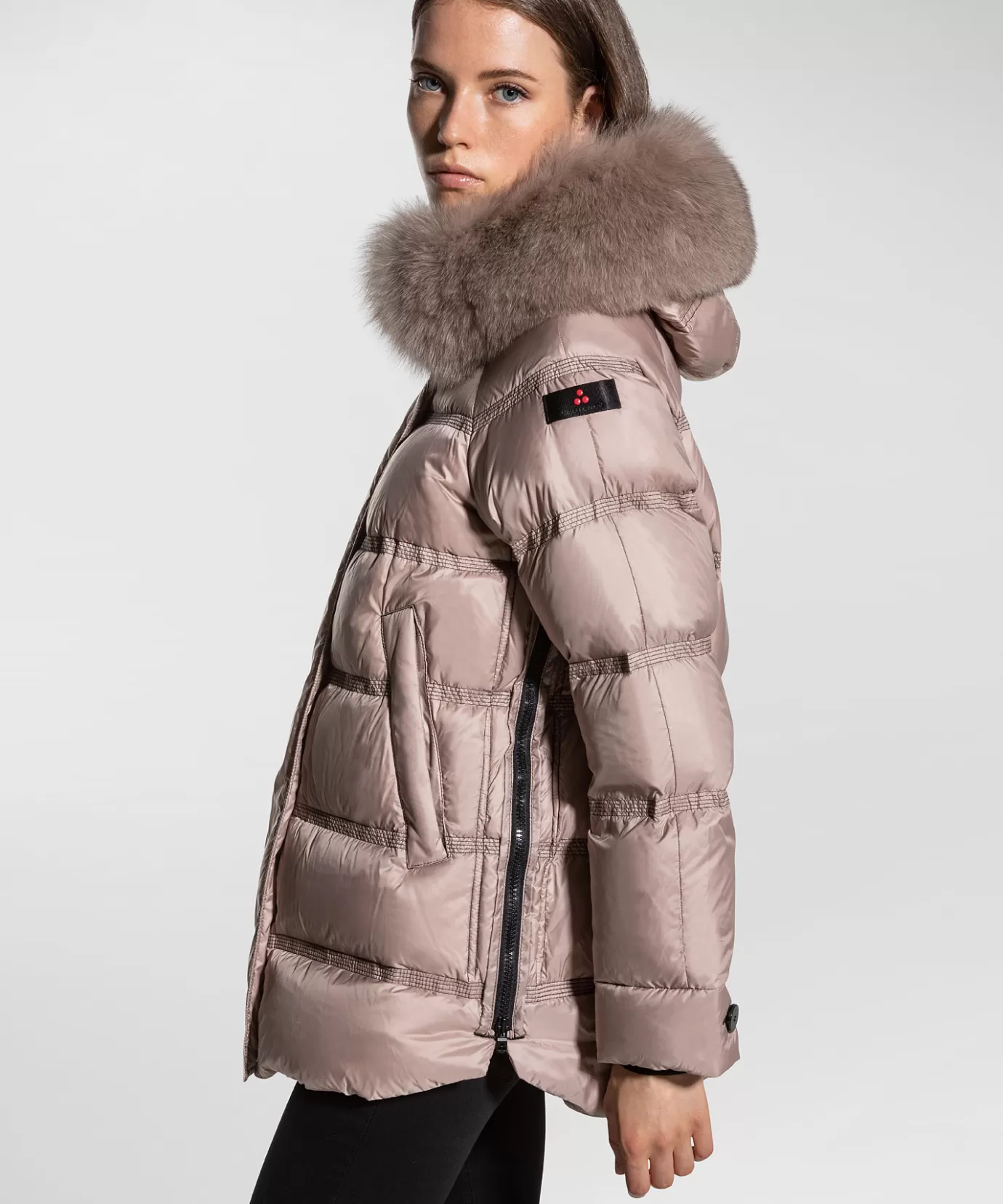 Shop Peuterey Takan Mq 02 Fur Opal Grey